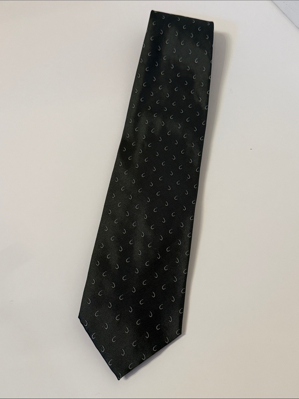 ARMANI COLLEZIONI MENS TIE GREEN WHITE SILK ITALY LUXURY DESIGNER ACCESSORY
